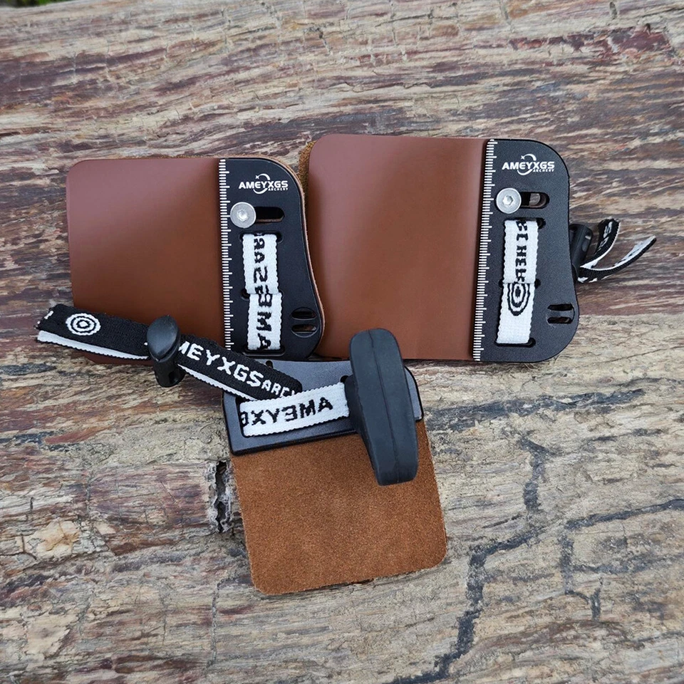 Archery Barebow Finger Tab Guard Cowhide Protector Gear Bow Hunting Target RH LH - Image 2 of 4