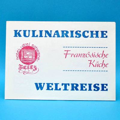 Hotel Drei Schwäne Zeitz 1988 | Speisenkarte DDR Französische Küche A