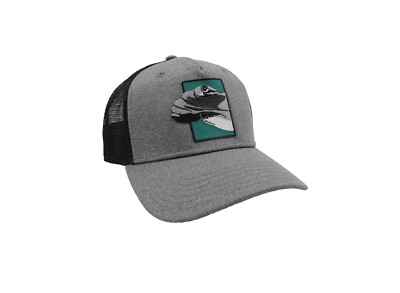 Trucker Hat Charcoal/Black with a Hammerhead Shark