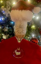 Hand painted  Happy New Year 2026  Toasting Champagne Flute Glass 6.25 Oz     