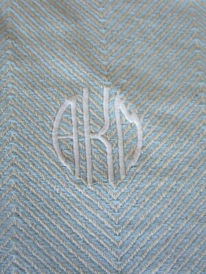Pottery Barn kids Herringbone blue blanket 30 40 light blue blanket mono AKM 