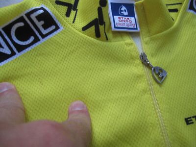 Maillot Cycliste Vintage ONCE Etxeondo 1997 – Jaune/Noir – Taille XXXL
