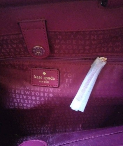 KATE SPADE SMALL CHERISE SATCHEL ROYAL PLACE RED PLUM LEATHER PURSE BAG NWT - Picture 10 of 13