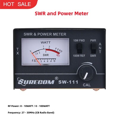 SURECOM SW-111 SWR and Power Meter Antenna and Communication Testing 27-30MHz #A
