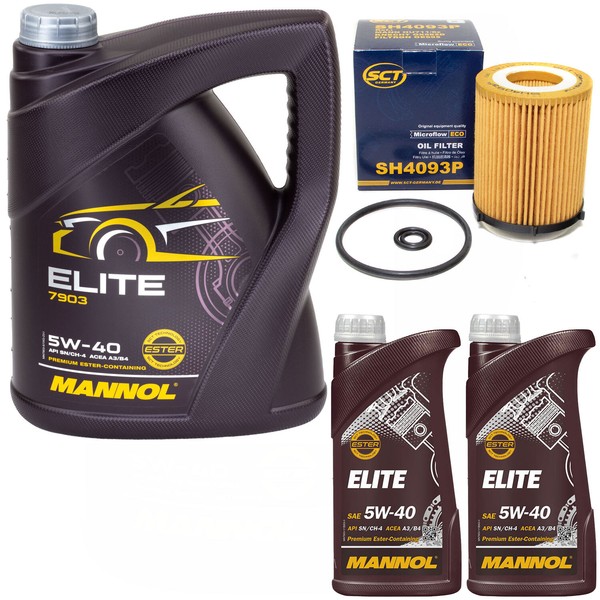 MotoröL Set Mannol Elite 5W40 API 7 Liter + ÖLfilter FüR Mercedes C-Klasse W205-image