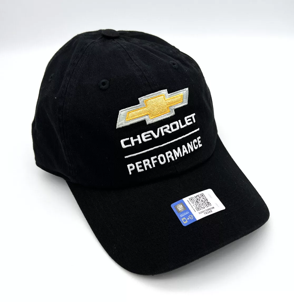 Black Chevrolet Chevy Performance Hat Cap w/ Gold Bowtie Logo - Licensed