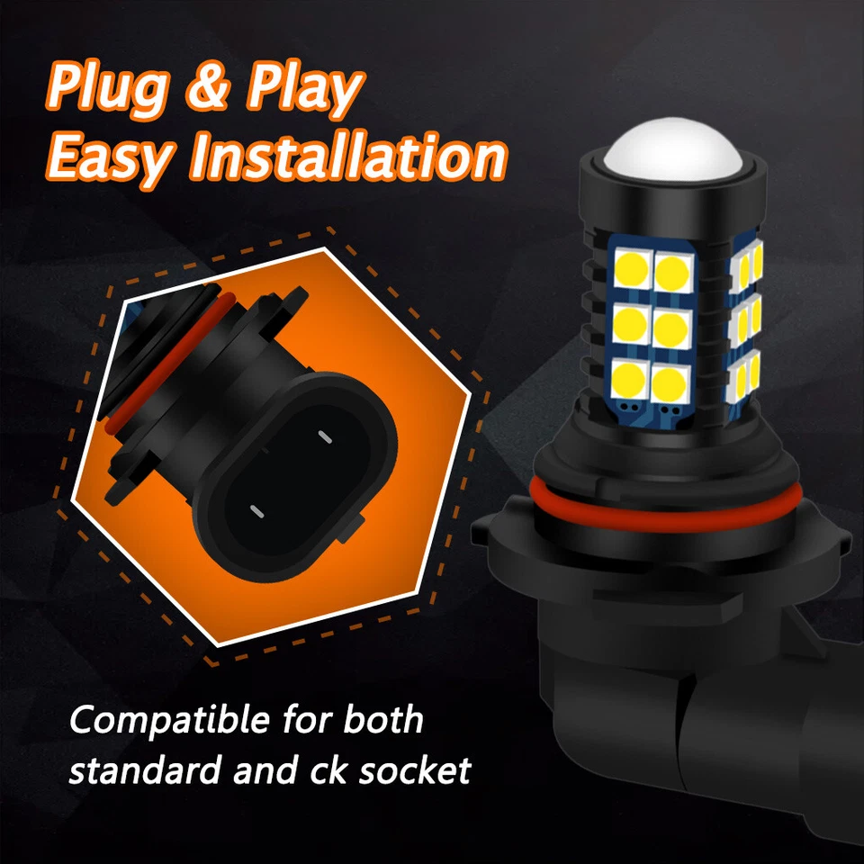 2Pcs HB3 9005 9145 LED Fog Light Bulb Advanced 3030 SMD Daytime Running DRL Lamp - Image 4 of 4