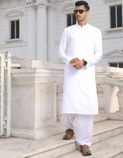 Men Kurta Shalwar Kameez Eid Pakistani Indian Dress 2026 Style Black