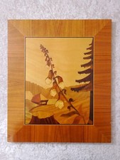 Antikes Holz Intarsien Bild - Vintage - Handmade - Marketerie - 39 cm x 33 cm