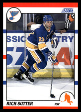 1990-91 Score Bilingual Rich Sutter #281 St. Louis Blues NHL Hockey Base Set