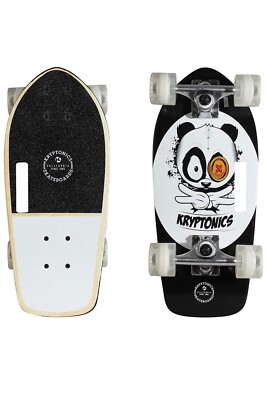 Kryptonics 19'' Stubby Panda Vibes Cruiser Board - White/Black