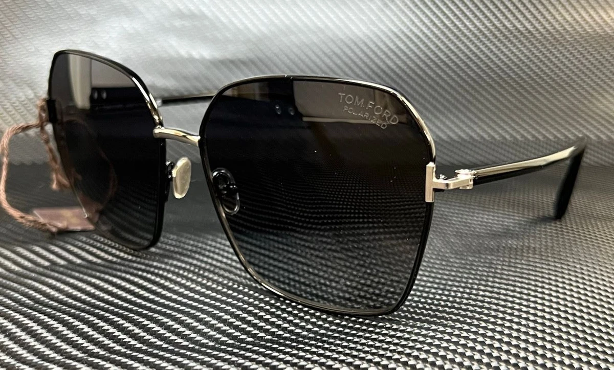 TOM FORD Claudia FT0839 01D Black Smoke Polarized Metal Women 62