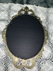 Vintage Brass Victorian Oval Glass Picture Frame. Full measurements  17" x 12 — photo 5