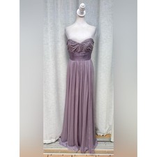 BCBG purple silk strapless maxi dress