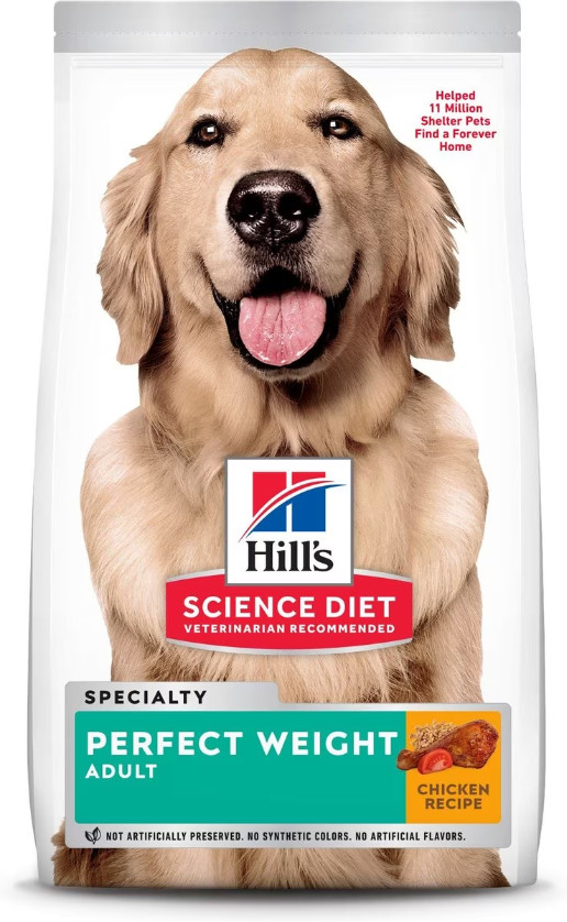 Hill's Science Diet Adult Perfect Weight Management Chicken Dry Dog Food, 25 lb