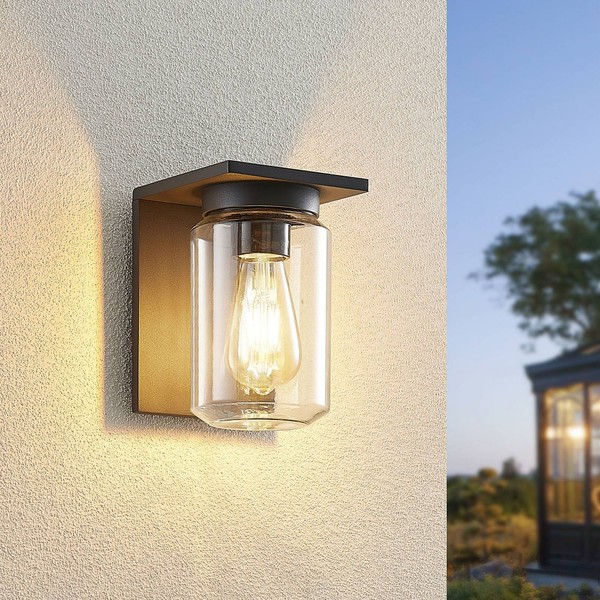 Lucande Wandlampe AußEn Aluminium Temperglas, Wandleuchte Aussen, AußEnleuchte I-image