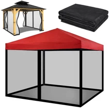 10x10 Mosquito Net with Zipper for Patio Camping Gazebo and Canopy Tent, Outd...