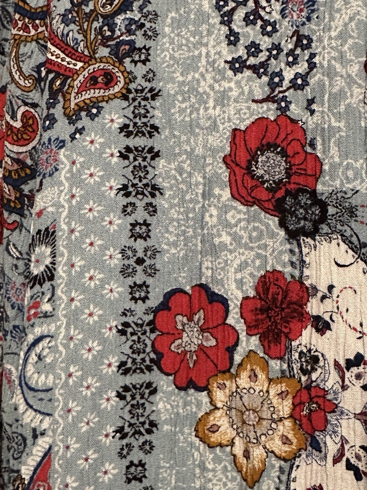 Boho Patchwork Kimono Duster Tunic | Paisley Flor… - image 2