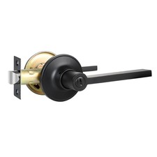 Privacy Door Levers 1 Pack Matte Black Door Handles Bed and Bath Door Lockset...
