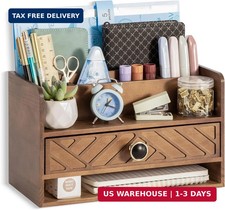 Desk Organizer with Drawer, Countertop Bill Mail Organizer and File Storage