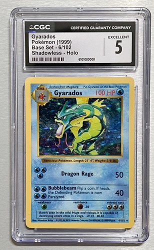 Gyarados (Shadowless) graded CGC 5 for sale on eBay