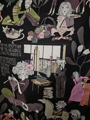 A Ghastlie Hex On Black By The yard x 43 Alexander Henry Knitting