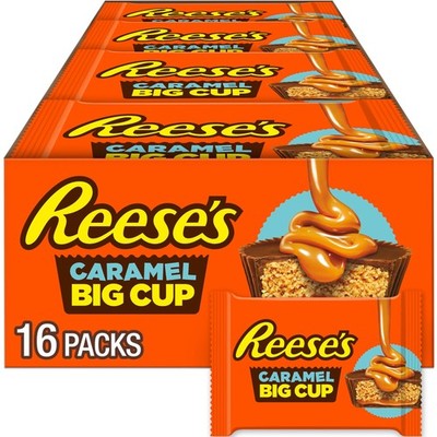REESE'S Big Cup Caramel Milk Chocolate Peanut Butter 22.4 Ounce (Pack of 16) 