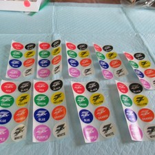 VINTAGE LOT OF SLOT CAR STICKERS SLICK RED 9 PANELS