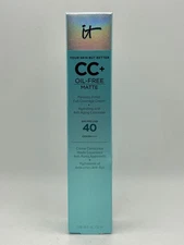 It Cosmetics CC+ Oil-Free Matte Full Coverage Cream ~ SPF 40 ~ LIGHT ~ 1.08 oz