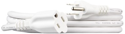 Amazon Basics Extension Cord, 6 Ft, 3 Prong Outlet Extender, 6 White 