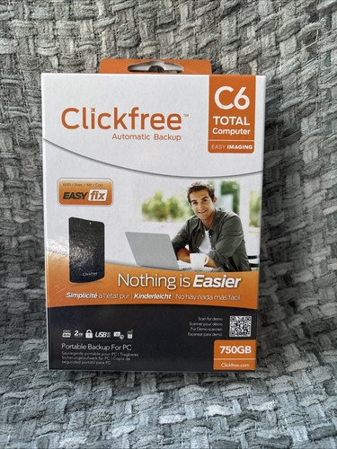Clickfree C6 Automatic Portable Backup for PC Harddrive 750GB