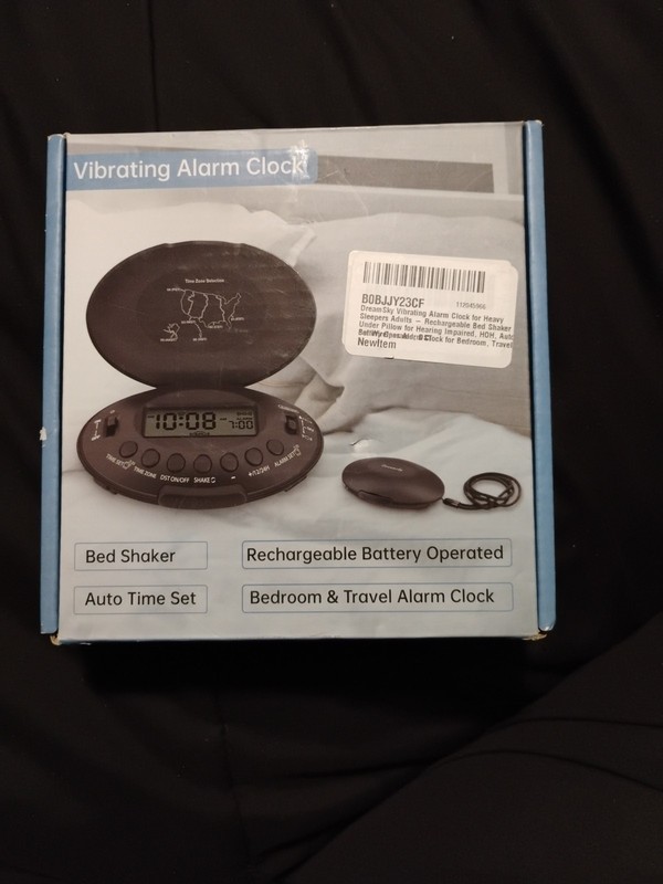 DreamSky Vibrating Alarm Clock for Heavy Sleepers - Auto Set Bed Shaker Alarm