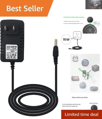 Universal 15W Power Adapter for Alexa Dot 4th/3rd Gen & Echo Show Devices