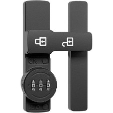 3-Digit Combination Barn Door Latch, 180° Keyless Adhesive & Screw Flip Lock
