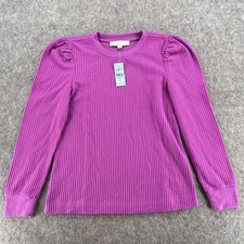 Ann Taylor Loft Size XSP Waffle Knit Long Sleeve Sweater Purple