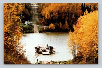 Abitibi River Ferry Cochrane Ontario Postcard Autumn Foliage J. Meuris