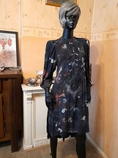 Robe Brodée HIGH USE Ex GIRBAUD Taille 36 (S) Gris Clair - Neuf Avec étiquettes - Style évasé