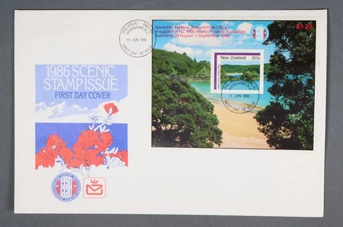 MayfairStamps New Zealand FDC 1986 Scenic Stamp Issue Souvenir Sheet First Day C