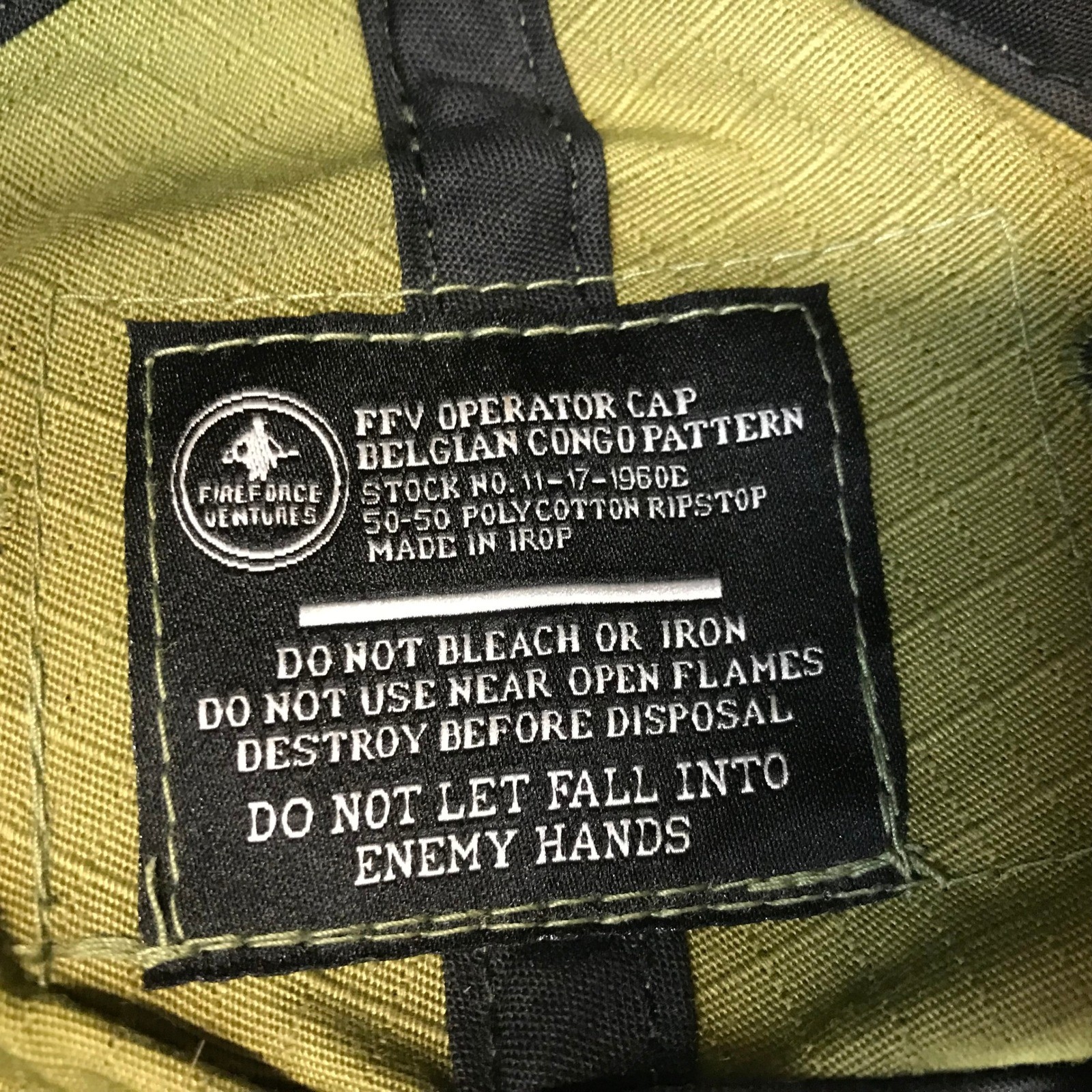 FFV Operator Cap Belgian Congo Pattern Patch Base… - image 6