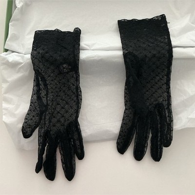 Cornelia James Black Mesh Geometric Wrist Gloves Nylon Women s Hand Wash Only