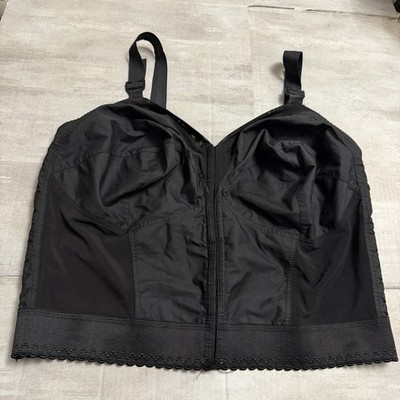 Exquisite Form Size 46DD Black Corset Bustier Posture Front Close Longline Bra