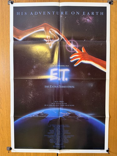 E.T. the EXTRA-TERRESTRIAL 1982 Folded Original 27x41 Theater One Sheet Poster