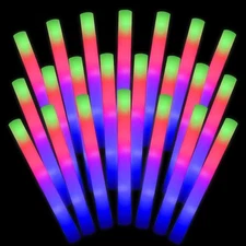 LED Foam Light Sticks Shake Activated Color Changing Modes for Parties Events