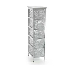 SAN JOSE CASSETTIERA SLIM IN METALLO BIANCO A 5 CASSETTI 31 X 26 XH98CM