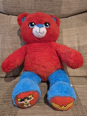 Build a Bear rot und blau Wonder Woman Bär DC Comics mit Glitzersternen  
