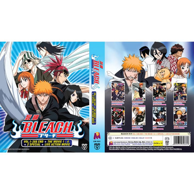 DVD Anime BLEACH Complete TV Series Vol.1-366 End+4Movie+2Sp+Live Action Movie