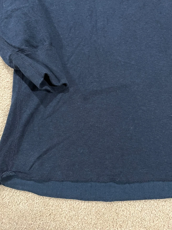 LL Bean Shirt Men Large Blue River Driver Henley Wool Button Long Sleeve Outdoor - Image 2 of 4