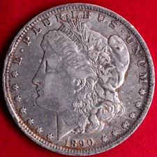 1890-O VAM-29A MORGAN DOLLAR WITH RIM CUDS ERROR