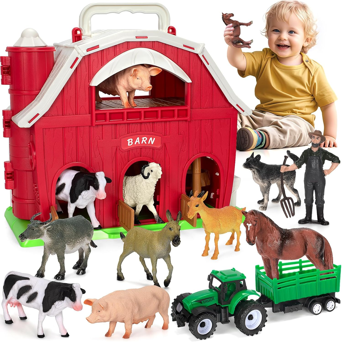 Farm Animals Toys for Year Old Toddlers Girls Boys, Big