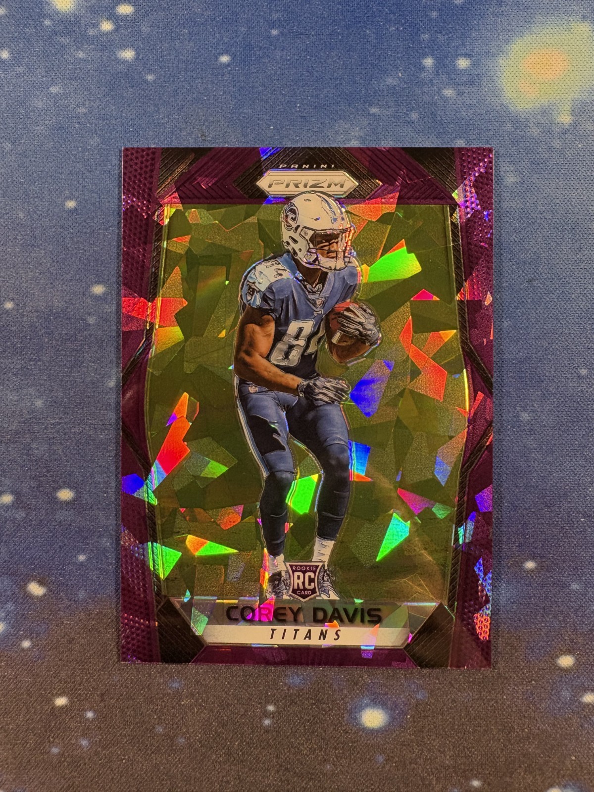 2017 Panini Prizm #229 Corey Davis Purple Crystals Ice /75 Rookie RC Titans